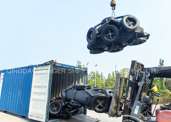 Kualitas Black Marine Pneumatic Rubber Fender ISO17357 Sertifikasi 80Kpa pabrik