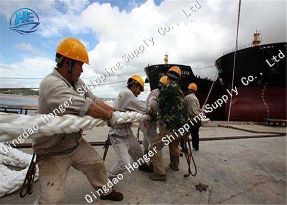 Kualitas Rolled Jalinan Nylon Rope MTR White 8 Strand Mooring Rope Kekuatan Tinggi Untuk Kapal pabrik