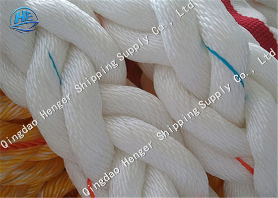 Kualitas Rolled Jalinan Nylon Rope MTR White 8 Strand Mooring Rope Kekuatan Tinggi Untuk Kapal pabrik